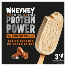 Wheyhey Protein Power Salted Caramel Ice Cream Sticks 3 x 60g (180g)