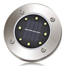Extérieur Solaire 8 Led lumière Souterraine Solaire Lumières En Acier Inoxydable Solaire Enterré Lampadaire Extérieur Chemin de Jardin Lumières Au Sol BJStore