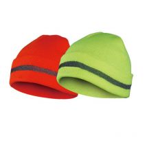 Hi Vis – bonnet tricoté pour l&#39;hiver, casquette tricotée Hi-Viz avec bande réfléchissante pour hommes et femmes