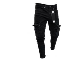 Pantalon Cargo en Denim extensible à la pour hommes