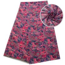 Tissu en mousseline imprimé numérique africain | Tissu en mousseline de soie de 5 yards par lot, populaire, nigérian pour fête,