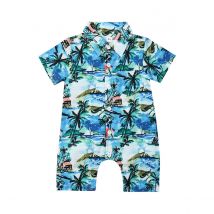 Vêtements d'été pour bébés garçons de 0 à 24 mois, combinaison hawaïenne à manches courtes, tenue de plage,