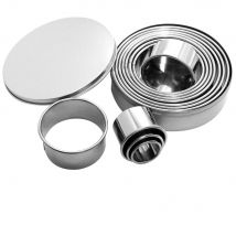 12 pièces gâteau moule en acier inoxydable cuisson coupe Cookie moules gâteau anneau gâteau gomme pâte moule bricolage gâteau de mariage outils