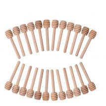 Mini bâtonnets en bois de 3 pouces, 50 par paquet,emballés individuellement, distributeur pour pots de miel, serveur