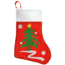 Holly Jolly Christmas Christmas Sock with Christmas Tree - 35cm