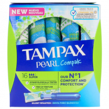 Tampax Pearl Compak Plus Tampons - 16 pcs