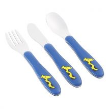 Rosti Mepal 3 Piece Blue Children's Cutlery with Giraffe Motif