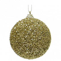 Decoris Gold Christmas bauble with glitter