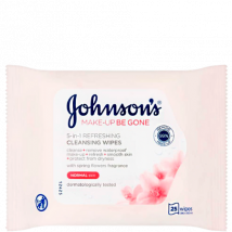 Johnson's Make-Up Be Gone 5in1 Refreshing Cleansing Wipes - 25 pcs