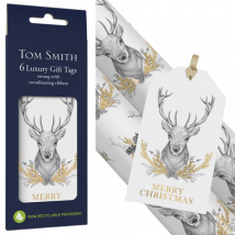 Tom Smith Luxury To and From Card With Reindeer 6 pcs