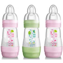 MAM 160ml 0+mdr Anti-Colic Bottle - 3 Pack Pink