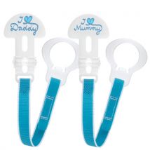 MAM Pacifier Cord - 2 pcs - White & Blue