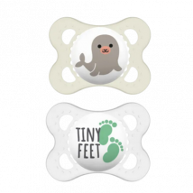 MAM Original 0m+ Pacifier 2-pack - White & Transparent