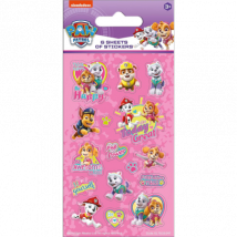 Paw Patrol Pink Party Stickers 6 Sheets