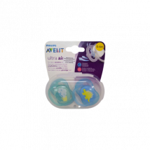Philips Avent Soother 0-6m 2-pack - Blue & Green