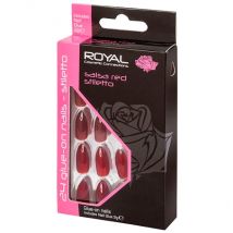 Royal Artificial Nails Salsa Red Stiletto - 24 pcs.