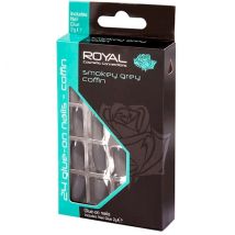 Royal Artificial Nails Smokey Grey Coffin - 24 pcs.