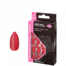 Royal Artificial Nails Pillar Red Box Stiletto - 24 pcs