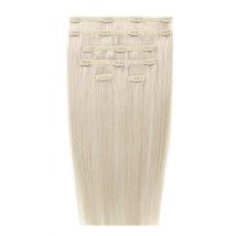 22 Double Hair Set Clip-In Extensions - Pure Platinum"