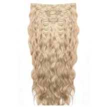 18 Beach Wave Double Hair Set Clip-In Extensions - California Blonde"