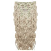 18 Beach Wave Double Hair Set Clip-In Extensions - Champagne Blonde"