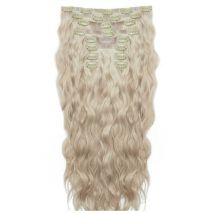 22 Beach Wave Double Hair Set Clip-In Extensions - Champagne Blonde"
