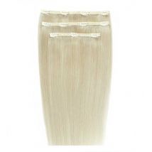 18 Deluxe Remy Instant Clip-In Hair Extensions - Pure Platinum"