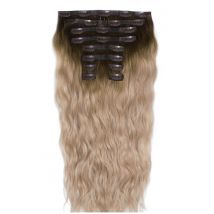 22 Beach Wave Double Hair Set Clip-In Extensions - High Contrast Warm"