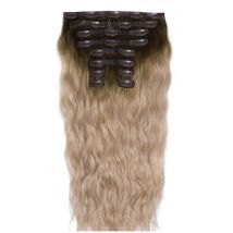 18 Beach Wave Double Hair Set Clip-In Extensions - High Contrast Warm"