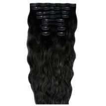 22 Beach Wave Double Hair Set Clip-In Extensions - Jet Set Black"