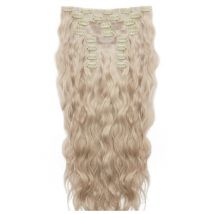 18 Beach Wave Double Hair Set Clip-In Extensions - L.A. Blonde"