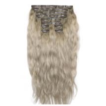 18 Beach Wave Double Hair Set Clip-In Extensions - Scandinavian Blonde"