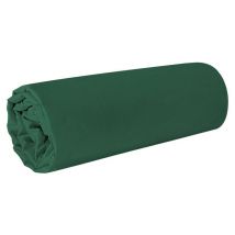 Prześcieradło satynowe ciemnozielone 160x210 - bez gumki 100% bawełna