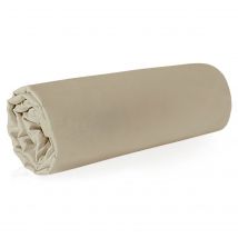 Prześcieradło satynowe beżowe 220x210 - bez gumki 100% bawełna