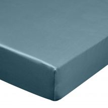 Wysokie prześcieradło satynowe z gumką petrol 140x200+30cm