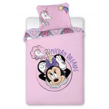 Pościel bawełna 140x200 Minnie jednorożec pink