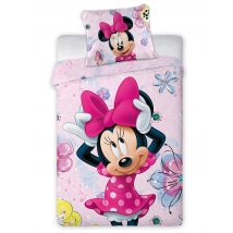 Pościel bawełna 140x200 Minnie kwiaty