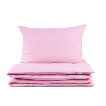 Pościel niemowlęca 90x120 bawełniana różowa z plecaczkiem