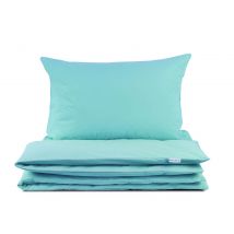 Pościel niemowlęca 90x120 bawełniana miętowa z plecaczkiem