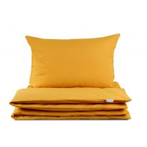 Pościel bawełniana 160x200 Semplice musztardowa z torbą