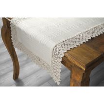 Obrus z koronką 160x160 plamoodporny écru