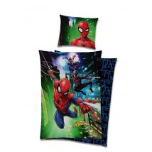 Pościel 160x200 bawełniana Spiderman green-navy