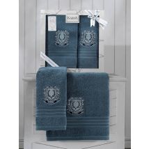 Zestaw 2 ręczników frotte Pames Petrol 50x90+70x140 Karna Home