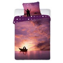 Pościel 160x200 bawełna Amore fioletowa