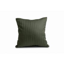 Poszewka 40x40 adamaszkowa ciemnozielona pasek 1 cm Matex