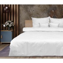 Pościel 220x200 adamaszkowa biała pasek 1 cm Matex