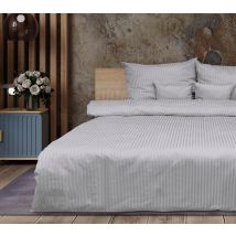 Pościel 220x200 adamaszkowa jasnoszara pasek 1 cm Matex