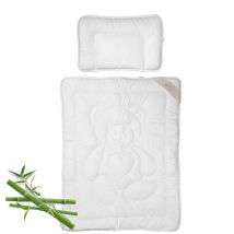 Kołdra 100x135 i poduszka 40x60 Bamboo Sen biała całoroczna bambusowa Iga Home