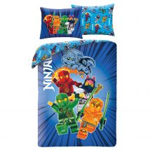 Pościel 140x200 Lego Ninjago niebieska mikrofibra