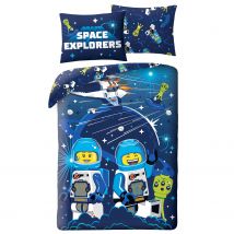 Pościel 140x200 Lego Kosmos granatowa mikrofibra